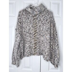 POL Chunky Popcorn Knit Cowl Neck Multi Color Cozy‎ Sweater Relaxed Small